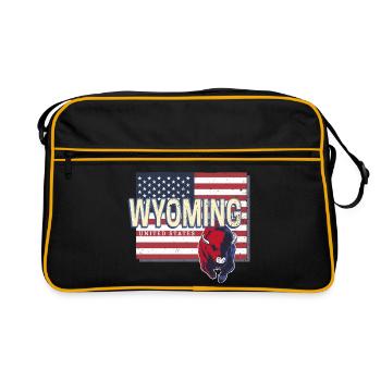 Carte rétro des États-Unis du Wyoming - Sac Retro - noir/or - Devant