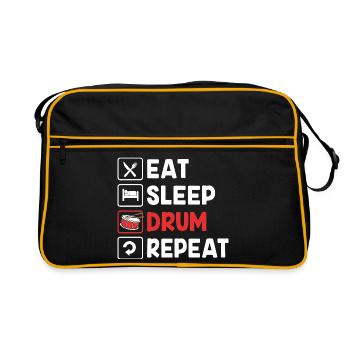 Drums Drummers Drumsticks - Retro Bag - black/gold - Front