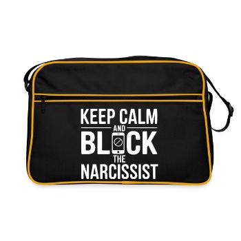 Reste calme et bloque le narcissique - Sac Retro - noir/or - Devant