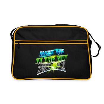 Retrouve-moi au Net Tennis Player Humour - Sac Retro - noir/or - Devant