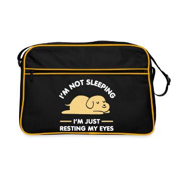 Ich ruhe nur meine Augen aus - Retro Tasche - Schwarz/Gold - Vorne