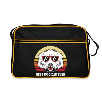 Lhasa Apso - Retro Tasche - Schwarz/Gold - Vorne