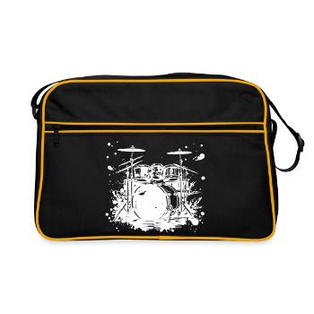 Trapset Skizze - Retro Tasche - Schwarz/Gold - Vorne