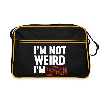Je ne suis pas bizarre, je suis édition limitée, je suis drôle, design - Sac Retro - noir/or - Devant