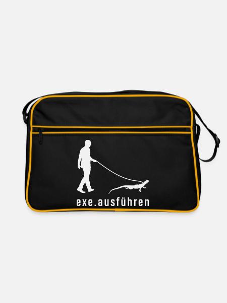 Exe Ausführen Informatiker - Retro Tasche - Schwarz/Gold