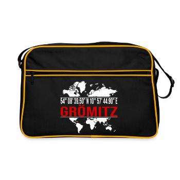 Grömitz - Retro Tasche - Schwarz/Gold - Vorne