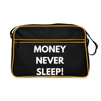 Money never sleep! - Retro Tasche - Schwarz/Gold - Vorne