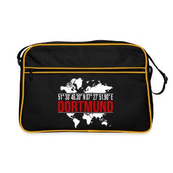 Dortmund - Retro Tasche - Schwarz/Gold - Vorne
