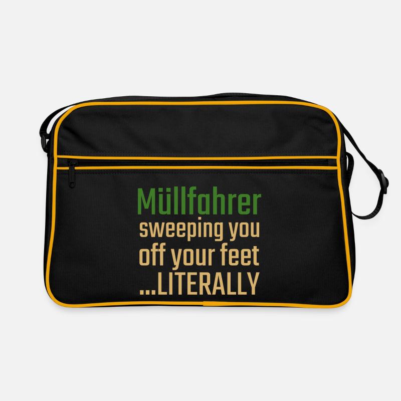 Müllfahrer Valentinstag Sweeping you Retro Tasche