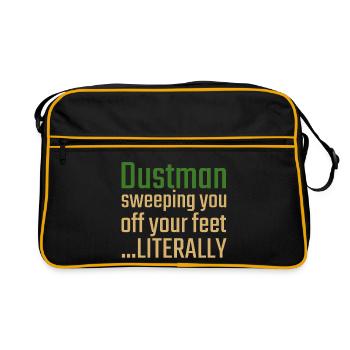 Dustman Valentinstag Sweeping you - Retro Tasche - Schwarz/Gold - Vorne