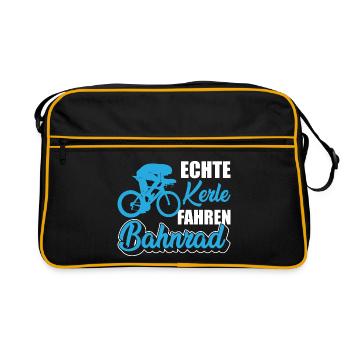 Echte Kerle Fahren Bahnrad - Retro Tasche - Schwarz/Gold - Vorne