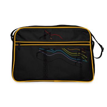 unter strom - Retro Tasche - Schwarz/Gold - Vorne