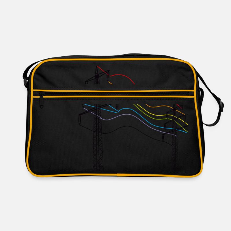 unter strom - Retro Tasche - Schwarz/Gold