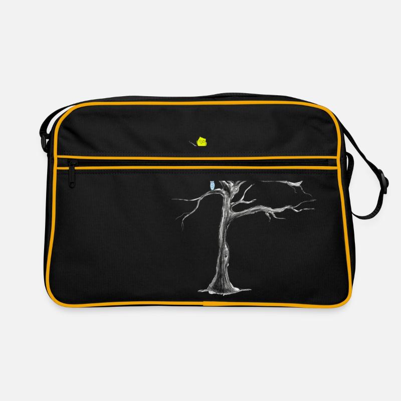 Kaffeeeulen 5 - Retro Tasche - Schwarz/Gold