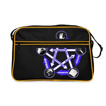 rock paper scissors lizard spock by CustomStyle - Retro Bag - black/gold - Front