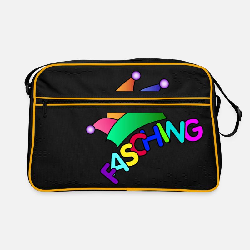 Fasching / Carnival / Narrenkappe - Retro Tasche - Schwarz/Gold