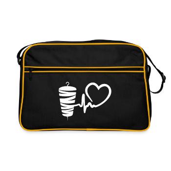 Kebab Lover Kebab Grill Heart - Sac Retro - noir/or - Devant