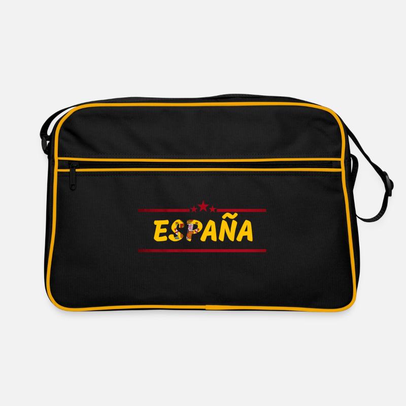 Drapeau Espagne Madrid Hola UE - Sac Retro - noir/or