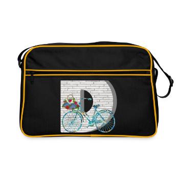 fahrrad e 100 d - Retro Tasche - Schwarz/Gold - Vorne