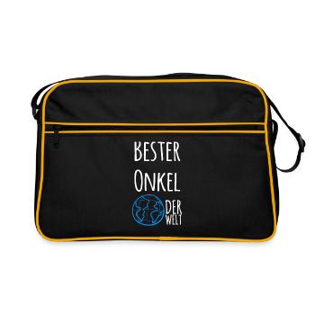 Bester Onkel - Retro Tasche - Schwarz/Gold - Vorne
