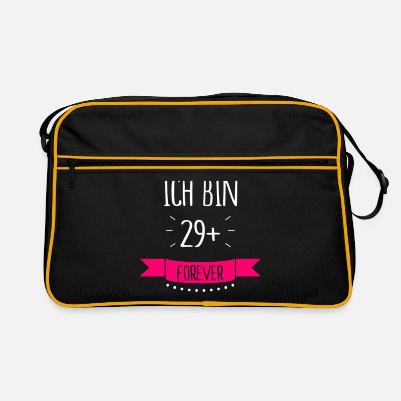 Ich bin 29 + plus forever Retro Tasche