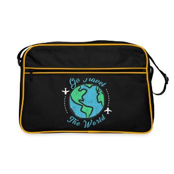 Voyager dans le monde - allez parcourir le monde! - Sac Retro - noir/or - Devant