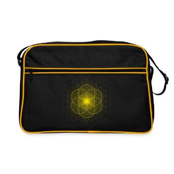Seed of Life with Flower of Life - Retro Bag - black/gold - Front
