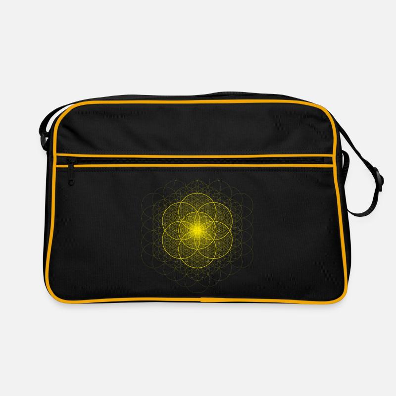 Samen des Lebens mit Blume des Lebens Retro Tasche