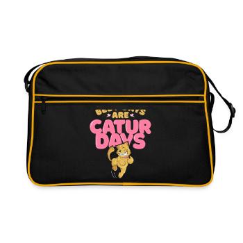 Die besten Tage sind Katzentage. - Retro Tasche - Schwarz/Gold - Vorne