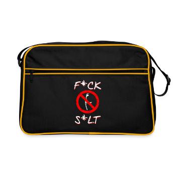Fuck Sylt Anti Jetset Snob Luxus Urlaub Westerland - Retro Bag - black/gold - Front