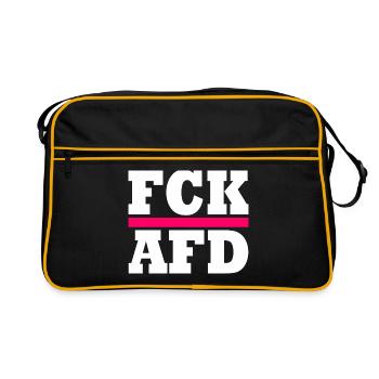 Fck afd - Retro Tasche - Schwarz/Gold - Vorne