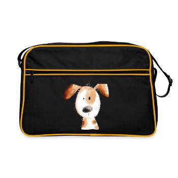 Chien doux Pour les amoureux des chiens - Sac Retro - noir/or - Devant