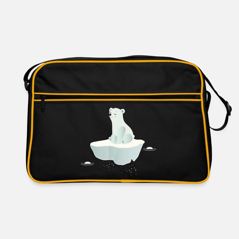 Träumender Eisbär auf einer Eisscholle Retro Tasche
