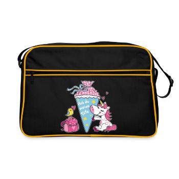 Licorne d’inscription à l’école. Oh mon sac ! - Sac Retro - noir/or - Devant