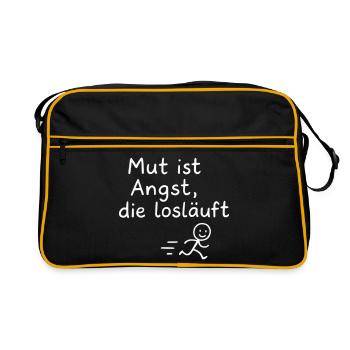 Le courage est la peur Motif du coureur libre - Sac Retro - noir/or - Devant