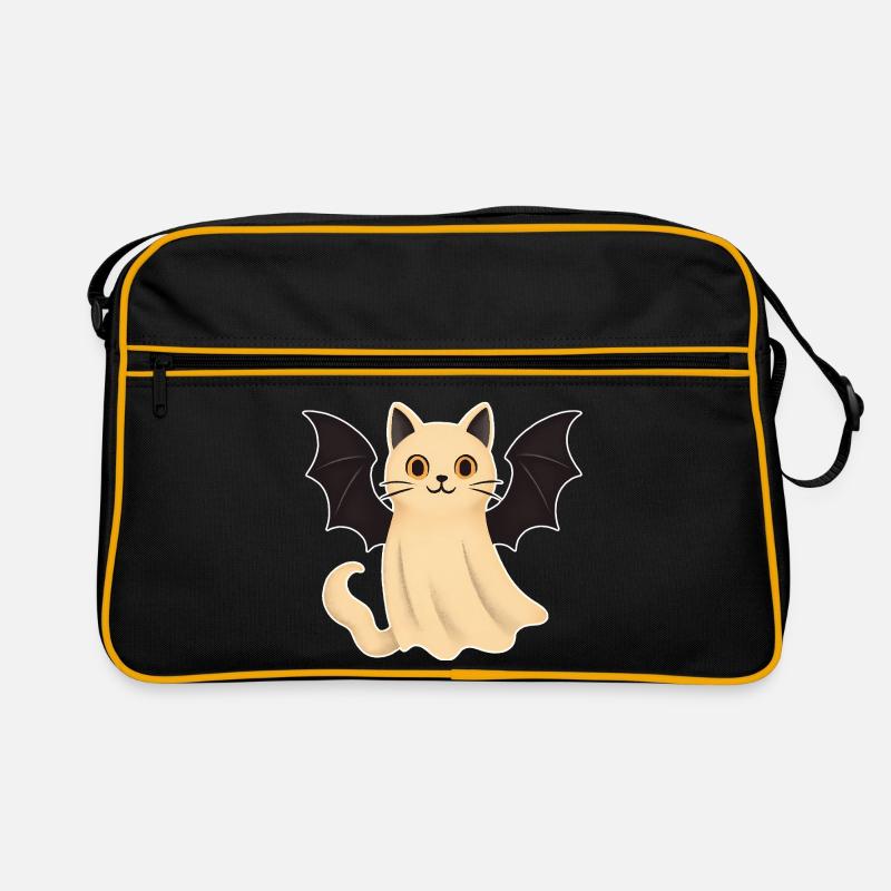 Cuddly cat with bat wings Retro Bag