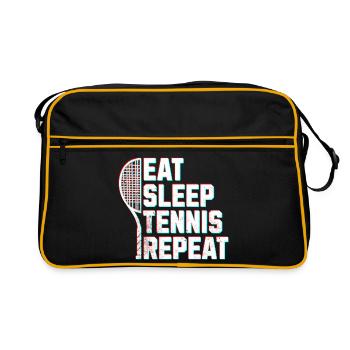 Tennis Eat sleep tennis glitch effect - Retro Bag - black/gold - Front