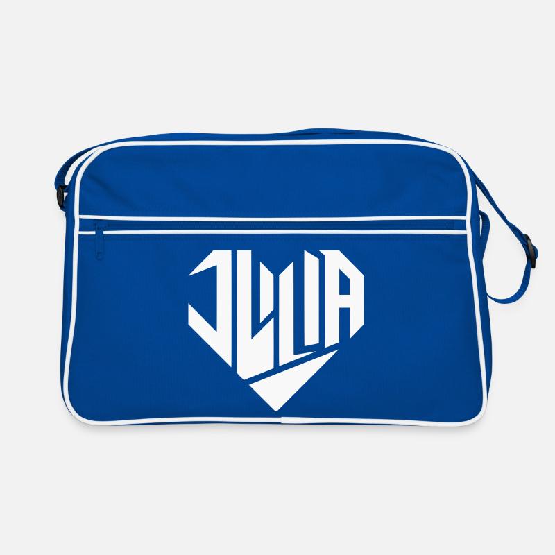 Julia Name Design Heart Design - Color Variable Retro Bag