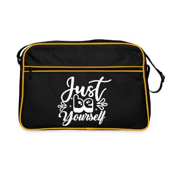 Just_Be_Yourself- - Retro Bag - black/gold - Front