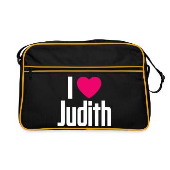 I Love Judith Pink Heart I Love Judith - Retro Bag - black/gold - Front