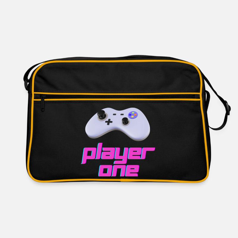 Neon Retro Controller Spieler Eins Retro Tasche