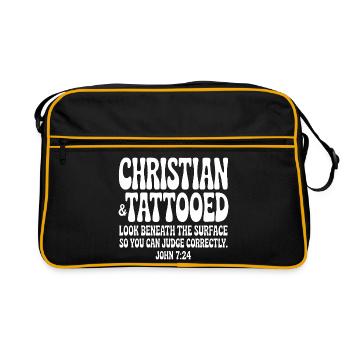 Christian Ink Blick unter die Oberfläche - Retro Tasche - Schwarz/Gold - Vorne