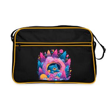 Bear in Donut Dream Neon Forest - Retro Bag - black/gold - Front