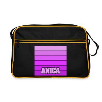 Geschenk für Entwurf - Retro Tasche - Schwarz/Gold - Vorne