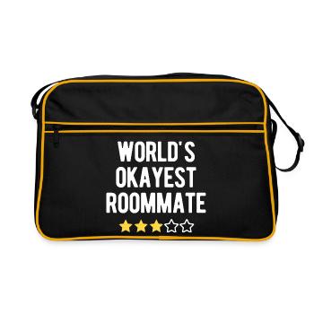 World’s Okayest Roommate 3 Star Humor - Retro Bag - black/gold - Front