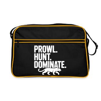 Prowl. Hunt. Dominate. - Retro Bag - black/gold - Front