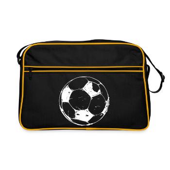 Fußball Zeichnung - Retro Tasche - Schwarz/Gold - Vorne