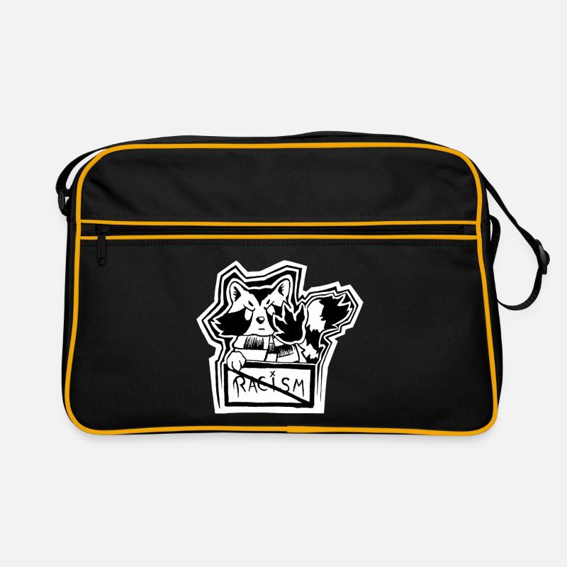 Trashpanda against Racism - Retro Tasche - Schwarz/Gold
