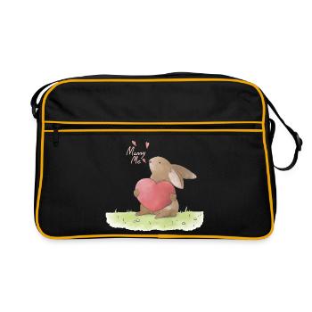 Illustration de demande en mariage : Demande en mariage - Sac Retro - noir/or - Devant