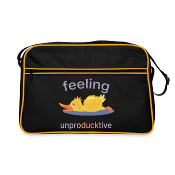 Feeling Unproducktive – Blue Duck Edition - Retro Bag - black/gold - Front